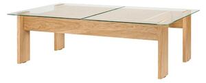 Konferenčný stolík so sklenenou doskou v prírodnej farbe 86x132 cm Naiko – noo.ma