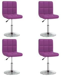 Jedálenské stoličky 4 ks, fialové, umelá koža