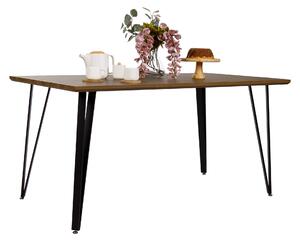 KONDELA Jedálenský stôl, dub/čierna, 150x80 cm, FRIADO