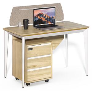 Kancelársky stôl s kontajnerom Houseland Profit Max 01 1206 dub/biely