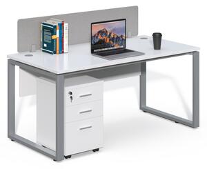Kancelársky stôl s kontajnerom Houseland Prime Max 01 160 cm biely