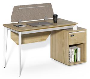 Kancelársky stôl s skrinkou Houseland Profit Max 03 1406 dub/biely