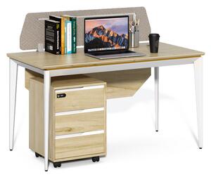 Kancelársky stôl s kontajnerom Houseland Profit Max 01 1407 dub/biely