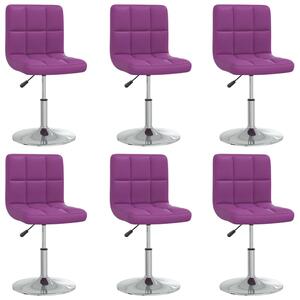 Jedálenské stoličky 6 ks fialové umelá koža