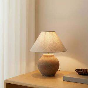 Stolná lampa Lucande Thalorin, výška 39 cm, hnedá, keramika, Hnedá / hrdzavá, Obývacia izba / jedáleň, Keramický, Škandinávsky, Stojacie svietidlo