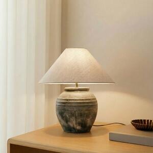 Lucande stolová lampa Thalorin, výška 46 cm, sivá, keramika, Hnedá / hrdzavá, Obývacia izba / jedáleň, Keramický, Škandinávsky, Stojacie svietidlo