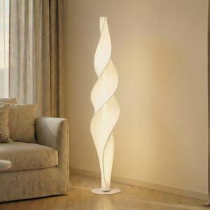 Lucande LED stojacia lampa Novelle, biele, výška 137 cm, Biela / opálová, Obývacia izba / jedáleň, Plast, Dizajn, Stojaca lampa