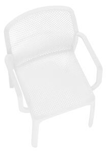 KONDELA Stohovateľná stolička, biela/plast, FRENIA