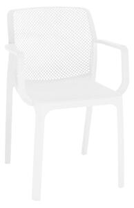 KONDELA Stohovateľná stolička, biela/plast, FRENIA
