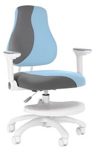 Detská rastúca stolička Neoseat KINDER WHITE PLUS — látka, šedá / svetlo modrá