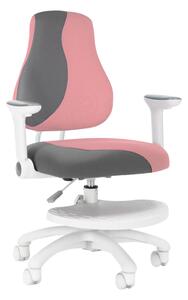 Detská rastúca stolička Neoseat KINDER WHITE PLUS — látka, šedá / svetlo ružová