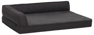 Ergonomický matrac pre psa 90x64 cm ľanový vzhľad flís čierny