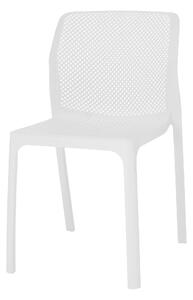 KONDELA Stohovateľná stolička, biela/plast, LARKA