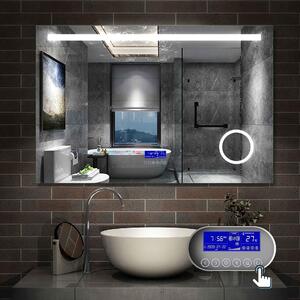 D‘Eluxe Kúpeľňové podsvietené LED zrkadlo 80x60cm MULTIFUNKČNÉ MZ64K