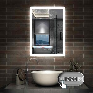D‘Eluxe Kúpeľňové podsvietené LED zrkadlo 50x70cm MULTIFUNKČNÉ MZ24V