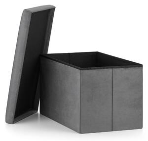 Skladacia taburetka s úložným priestorom "XL" tmavo sivá
