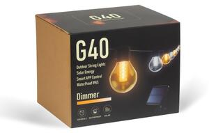 LED stmievateľná solárna svetelná reťaz 15xLED/1,5W/3,7/5V 2200 mAh 9 m IP65 čierna + diaľkové ovládanie