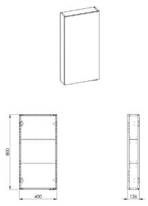 Elita For All skrinka 40x12.6x80 cm závesné bočné biela 168322