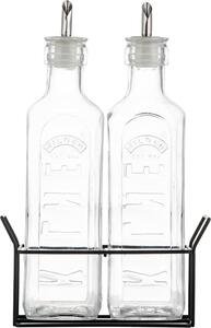 Dávkovače na olej a ocot Kilner na stojane 2 x 600 ml 3 diely