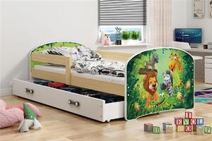 Detská posteľ Luki jungle 160x80 s úložným priestorom (2 barevné provedení)