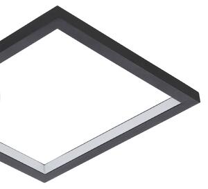 LED stropné svietidlo Gafares s diaľkovým ovládaním hranaté čierne