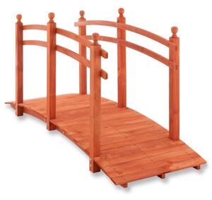 Záhradný drevený mostík so zábradlím - 235 x 75 x 109 cm