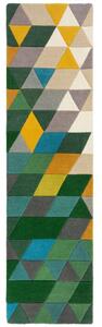 Flair Rugs koberce Ručne všívaný behúň Illusion Prism Green/Multi - 60x230 cm