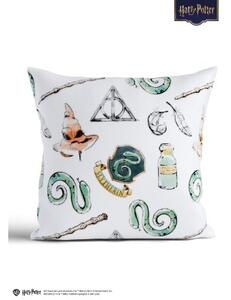 Obliečka na vankúš mikroplyš Harry Potter 40 × 40 cm - Slizolin biele L02