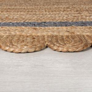 Flair Rugs koberce Kusový koberec Grace Jute Natural/Grey ovál - 80x230 ovál cm