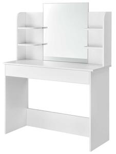 Biely toaletný stolík s velkým zrkadlom Biela
