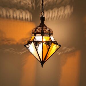 Orientálna závesná lampa Jawhara žlto-biela