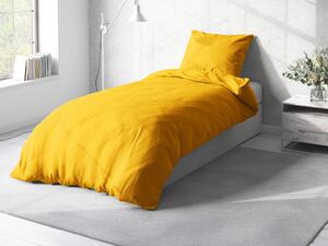Biante Bavlnené jednofarebné posteľné obliečky Moni MOD-501 Sýto žlté Jednolôžko 140x200 a 70x90 cm