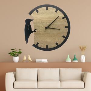Drevené hodiny na stenu - Vták Vyberte si rozmer výrobku:: 33x33, Vybrať dekor:: Dub Sonoma
