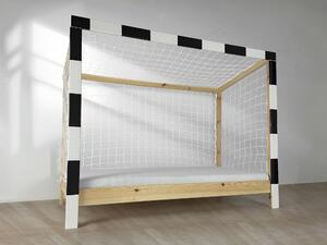 Detská posteľ futbalová brána 90x200 - biela/čierna