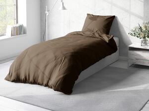 Biante Bavlnené jednofarebné posteľné obliečky Moni MOD-513 Hnedá khaki Predĺžené 140x220 a 70x90 cm