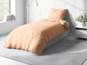 Biante Bavlnené jednofarebné posteľné obliečky Moni MOD-512 Béžové Predĺžené 140x220 a 70x90 cm