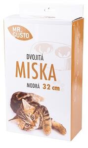 Dvojitá miska pre psov a mačky modrá 32cm