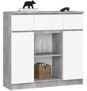 Ak furniture Komoda Baros 100 cm betón/biela