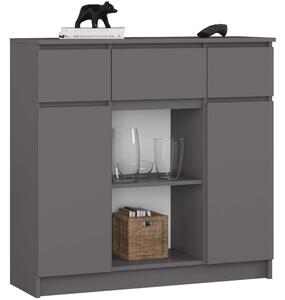 Ak furniture Komoda Baros 100 cm grafitová