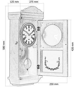 Tuin THESEUS 1403 Nástenné kyvadlové hodiny mahagón - 60 cm