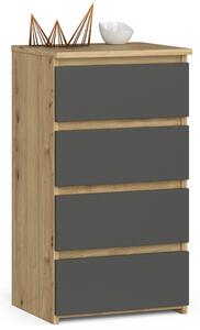 Ak furniture Komoda CL4 40 cm dub artisan/grafitovo šedá