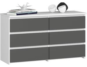 Ak furniture Komoda CL6 100 cm biela/grafitovo sivá