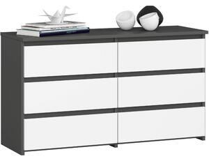 Ak furniture Komoda CL6 100 cm grafitovo šedá/biela