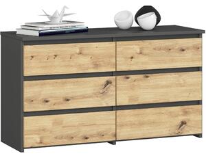Ak furniture Komoda CL6 100 cm grafitovo šedá/dub artisan
