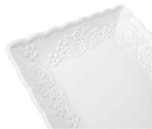 KONDELA Servírovací tanier, biela, keramika, MODAF TYP 2