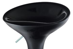 Barová stolička, plast čierny/chróm