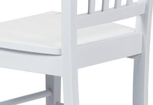 Jedálenská stolička celodrevená, biela