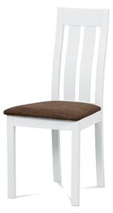 Jedálenská stolička masív buk, biela, sedák hnedý