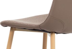 Jedálenská stolička, cappuccino látka-ekokoža, kov buk