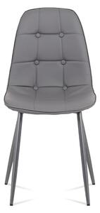 Jedálenská stolička lakované kovové nohy/ sedák ekokoža šedá